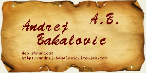 Andrej Bakalović vizit kartica